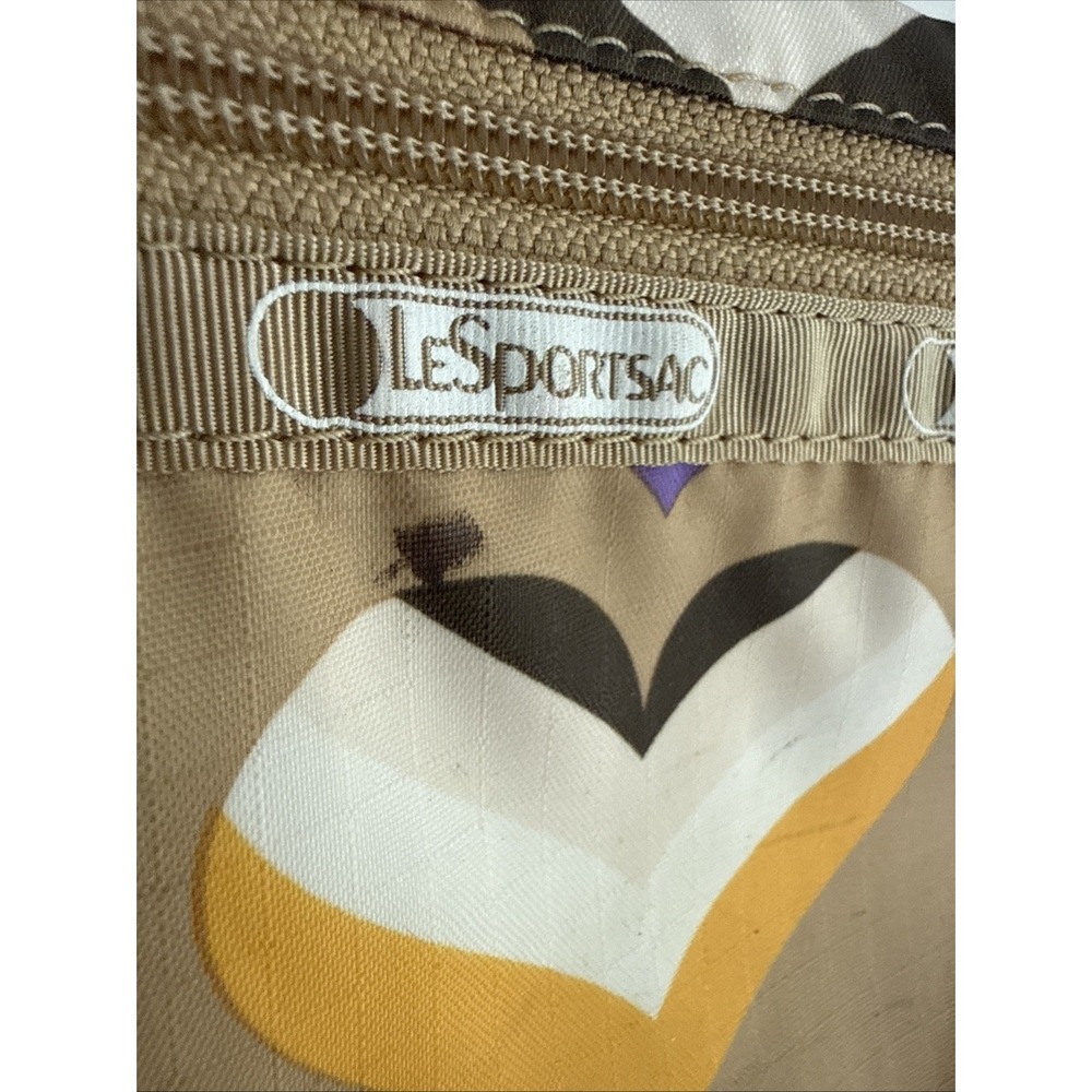 Vtg Le Sportsac Colorful Hearts Deluxe Everyday Shoulder Bag W/ Zipper Pouch Set - Picture 11 of 16